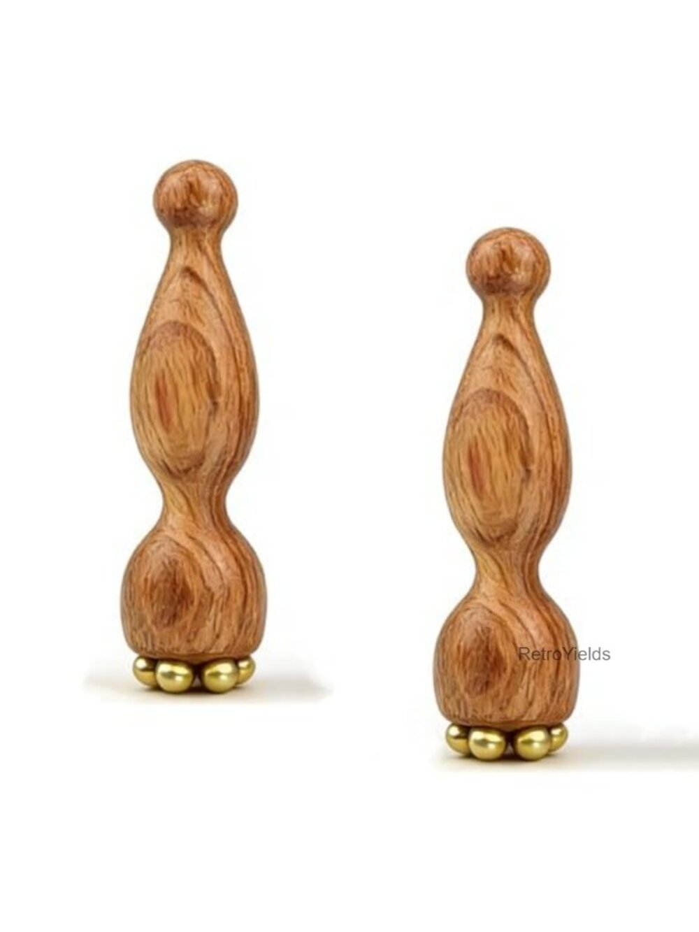 2 Pack Mini Ice Roller Sandalwood Facial Massage Tool 5 Copper Beads